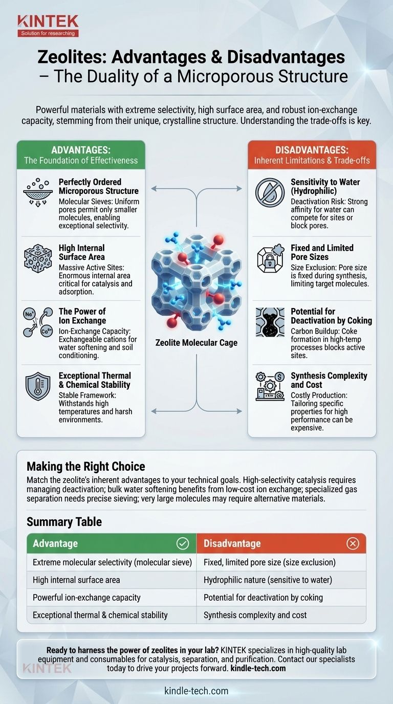 Quels sont les avantages et les inconvénients des zéolithes ? Maximiser la sélectivité moléculaire et l'efficacité Guide Visuel