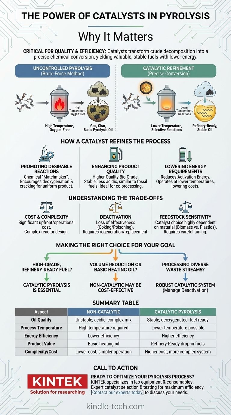 열분해에서 촉매가 중요한 이유는 무엇입니까? 오일 품질 및 공정 효율성 향상 시각적 가이드