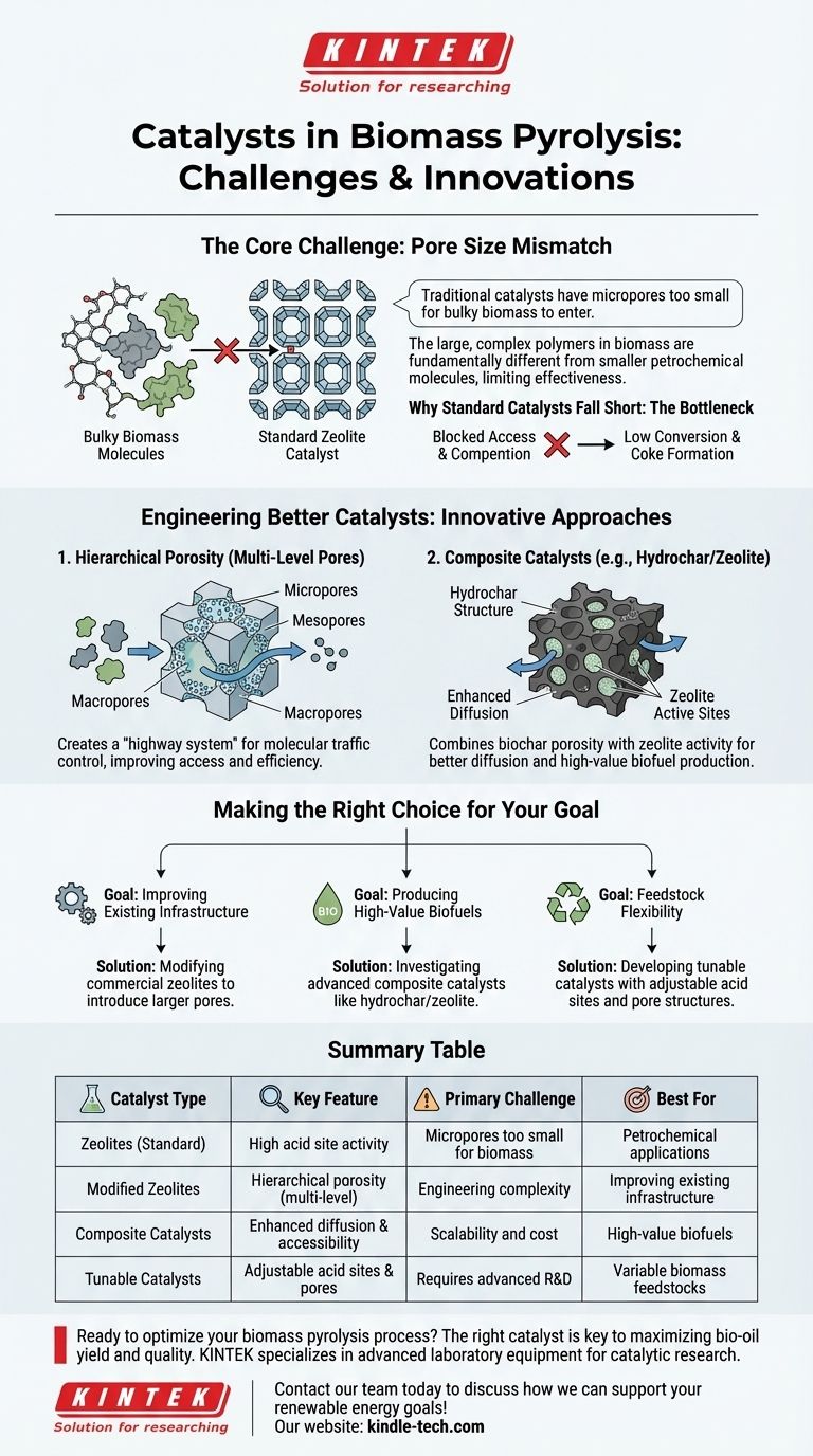 바이오매스 열분해에 사용되는 촉매는 무엇인가요? 더 나은 바이오 연료를 위한 기공 크기 문제 극복 시각적 가이드