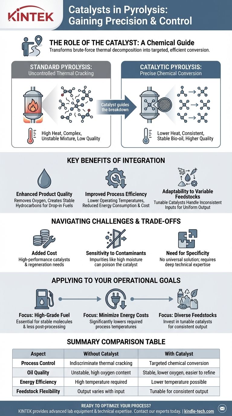 ما هو استخدام المحفز في عملية الانحلال الحراري؟ اكتسب الدقة والتحكم للحصول على زيت عالي الجودة دليل مرئي