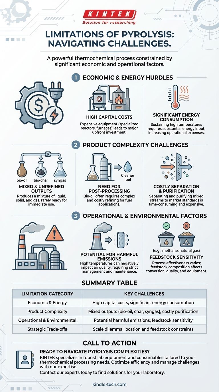 Каковы ограничения пиролиза? Ключевые экономические и технические проблемы, которые следует учитывать Визуальное руководство