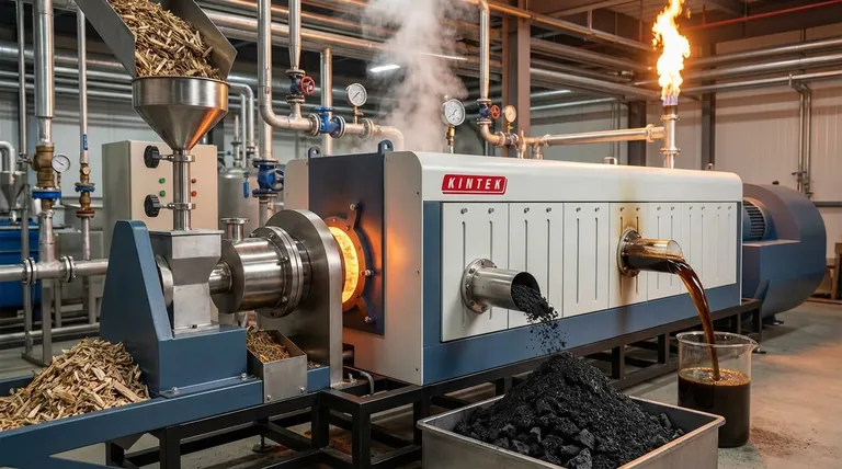 Quais são os produtos da pirólise de resíduos? Transforme Resíduos em Biocarvão, Bio-óleo e Gás de Síntese