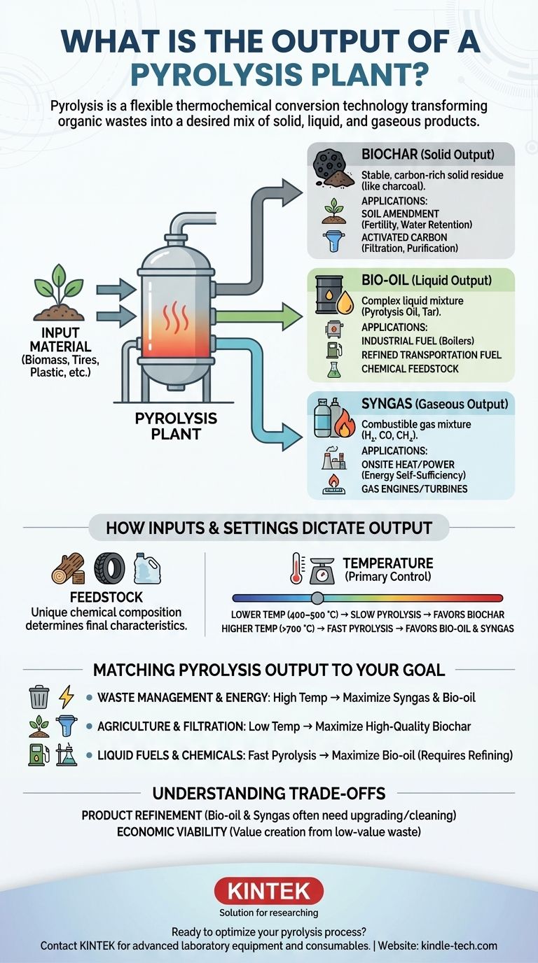 ما هو ناتج مصنع الانحلال الحراري؟ عملية مرنة لإنتاج فحم حيوي، وزيت حيوي، وغاز حيوي دليل مرئي