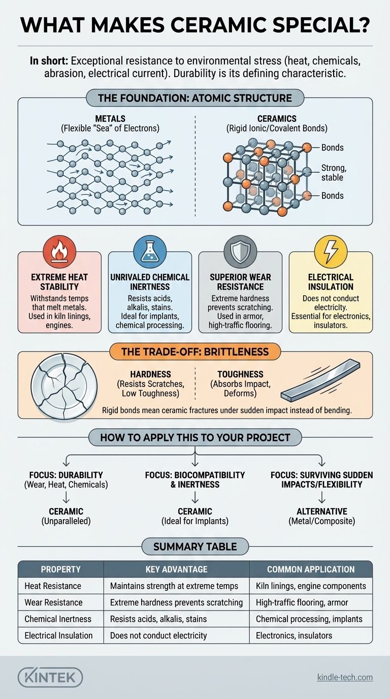 ما هو الشيء المميز في السيراميك؟ متانة لا مثيل لها ضد الحرارة والتآكل والمواد الكيميائية دليل مرئي