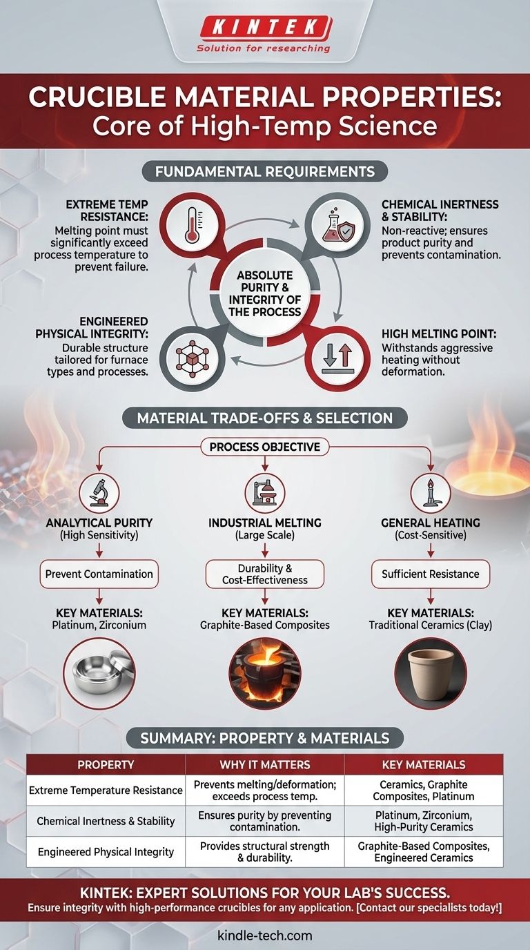 Quais são as propriedades dos materiais de cadinho? Características Essenciais para o Sucesso em Altas Temperaturas Guia Visual