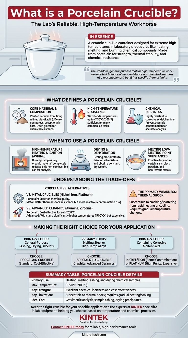 ما هو البوتقة الخزفية؟ دليلك الأساسي للعمل المخبري في درجات الحرارة العالية دليل مرئي