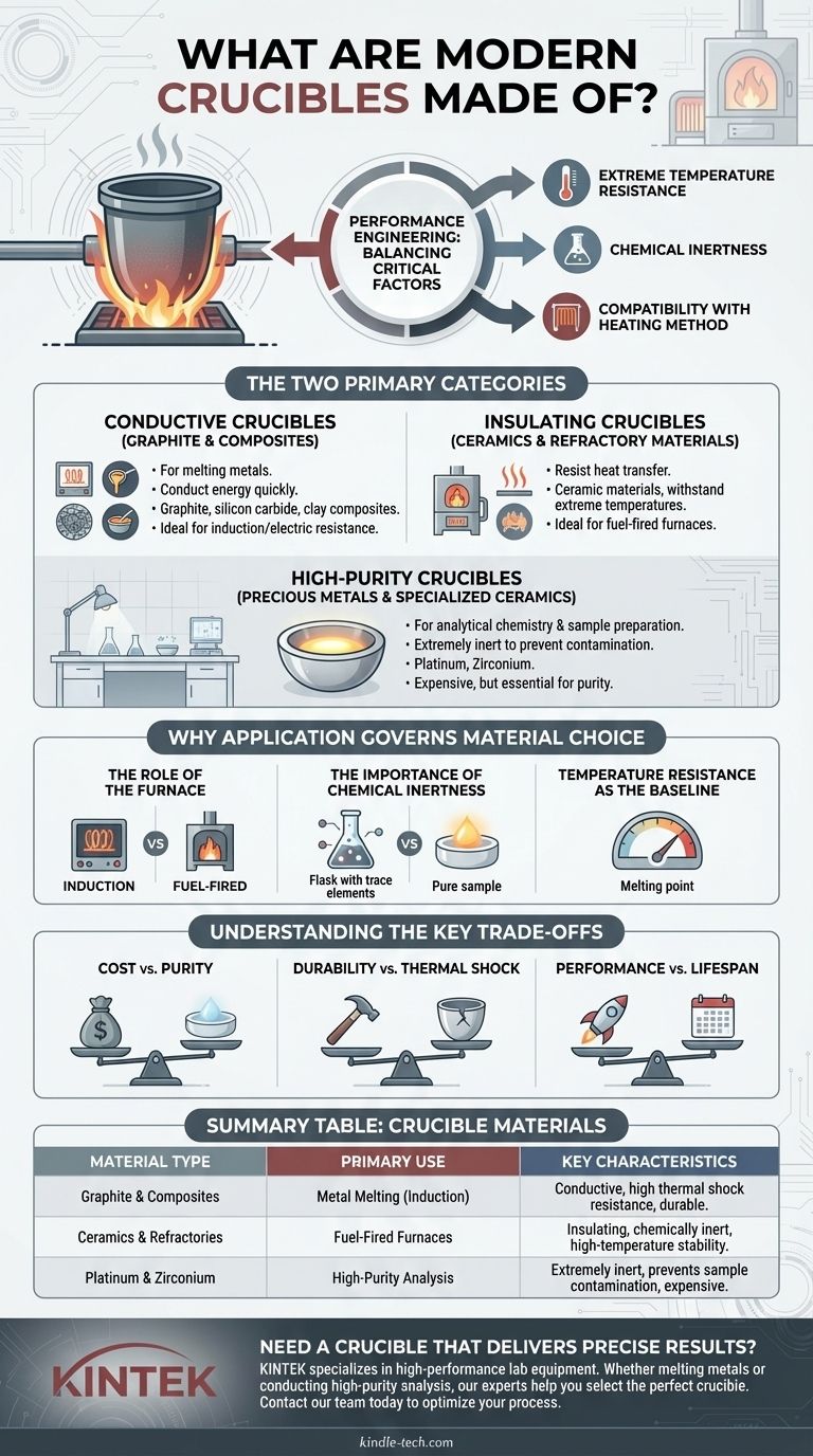 De quoi sont faites les creusets modernes ? Un guide des matériaux pour les applications à haute température Guide Visuel
