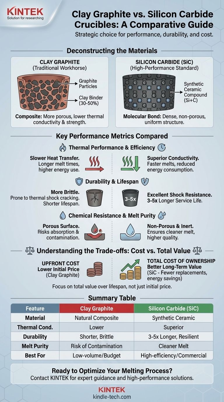 ما هو الفرق بين بوتقة الطين والغرافيت وبوتقة كربيد السيليكون؟ دليل لزيادة كفاءة الصهر لديك دليل مرئي