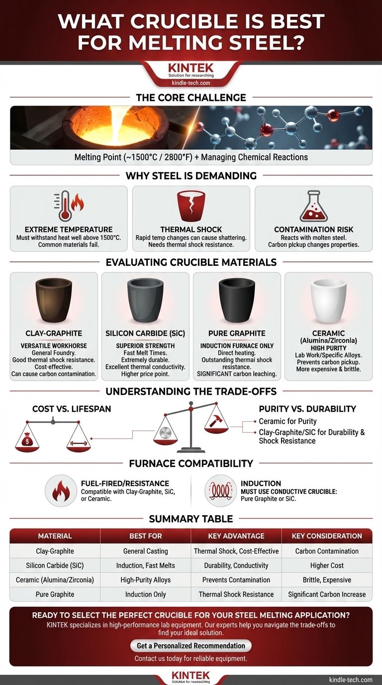 Qual è il crogiolo migliore per fondere l'acciaio? Trova il crogiolo giusto per le tue esigenze di fusione dell'acciaio Guida Visiva