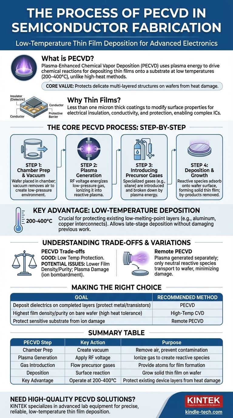 What is the process of PECVD in semiconductor? Enabling Low-Temperature Thin Film Deposition Visual Guide
