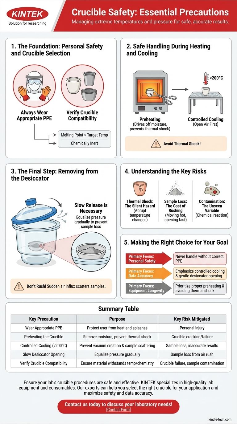 ¿Qué precauciones se deben tomar al usar un crisol? Pasos esenciales para la seguridad y la precisión Guía Visual