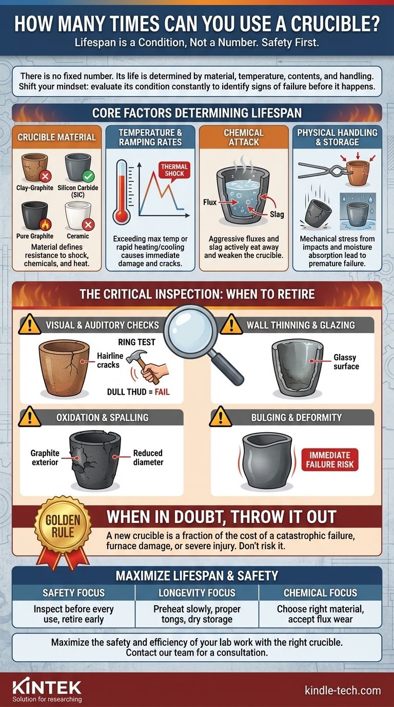 Сколько раз можно использовать тигель? Максимизируйте срок службы и обеспечьте безопасность Визуальное руководство