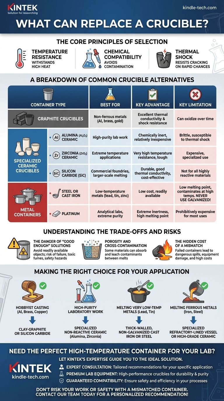 Cosa può sostituire un crogiolo? Una guida alle alternative per contenitori ad alta temperatura Guida Visiva