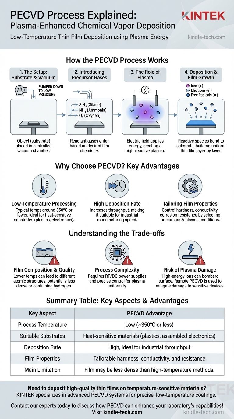 PECVD 공정이란 무엇인가요? 저온에서 고품질 박막 증착을 달성하세요 시각적 가이드