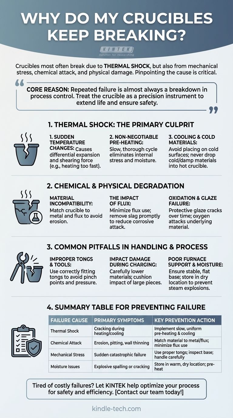 لماذا تستمر بوتقاتي في الانكسار؟ منع الصدمة الحرارية وإطالة عمر البوتقة دليل مرئي
