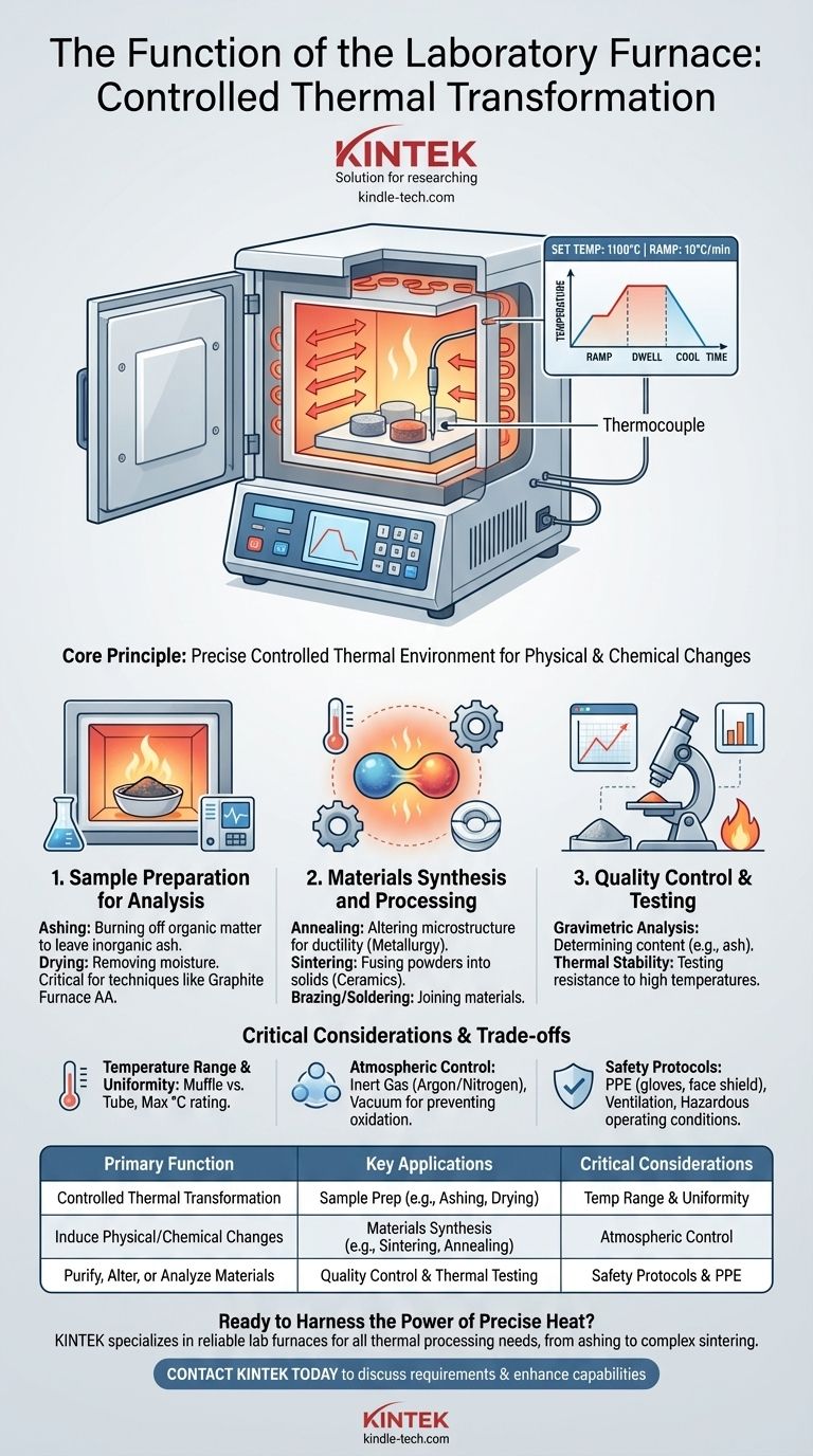 Какова функция печи в лаборатории? Инструмент для точной термической трансформации Визуальное руководство