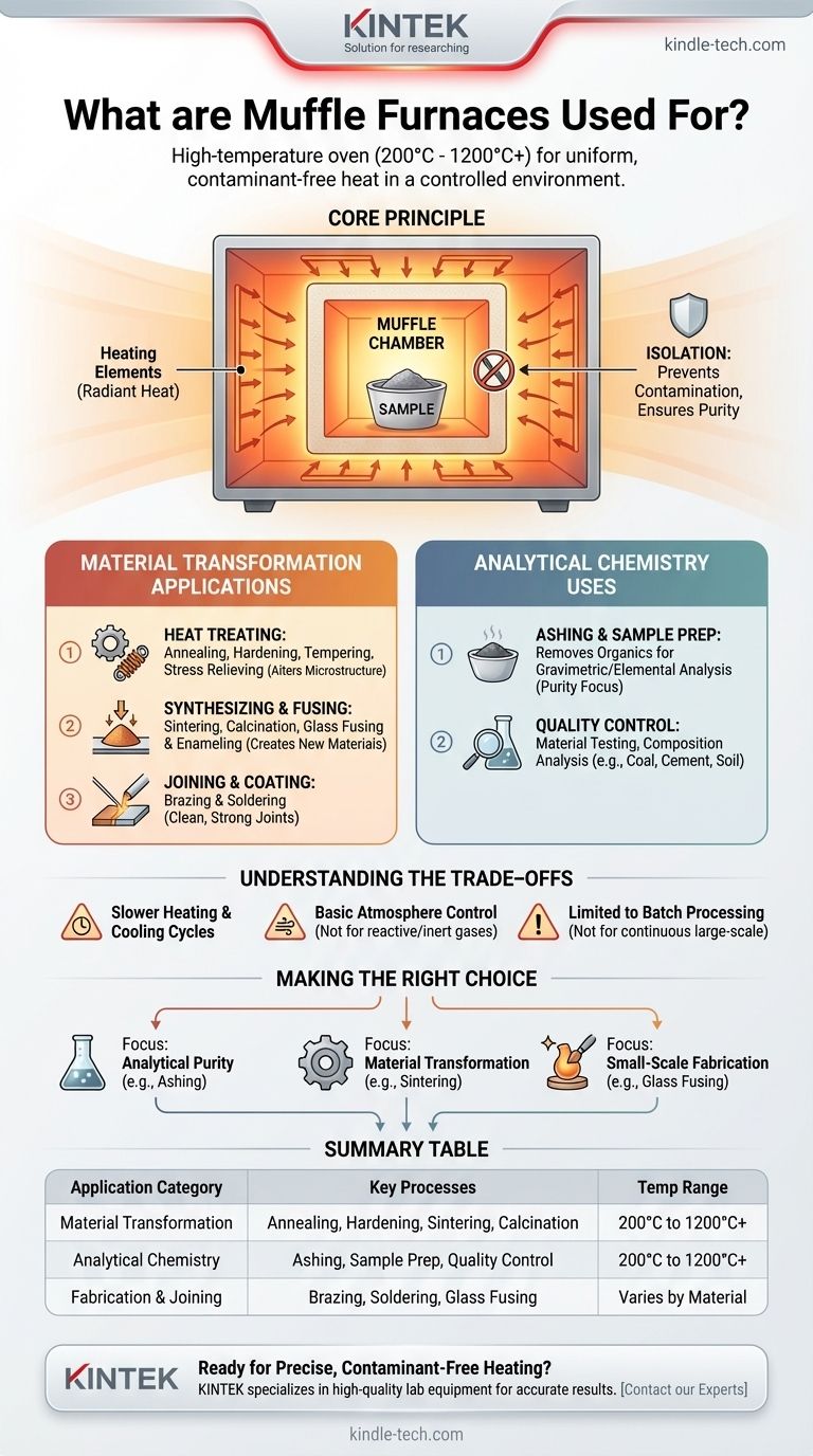 What are muffle furnaces used for? Achieve Precise, Contaminant-Free High-Temperature Processing Visual Guide