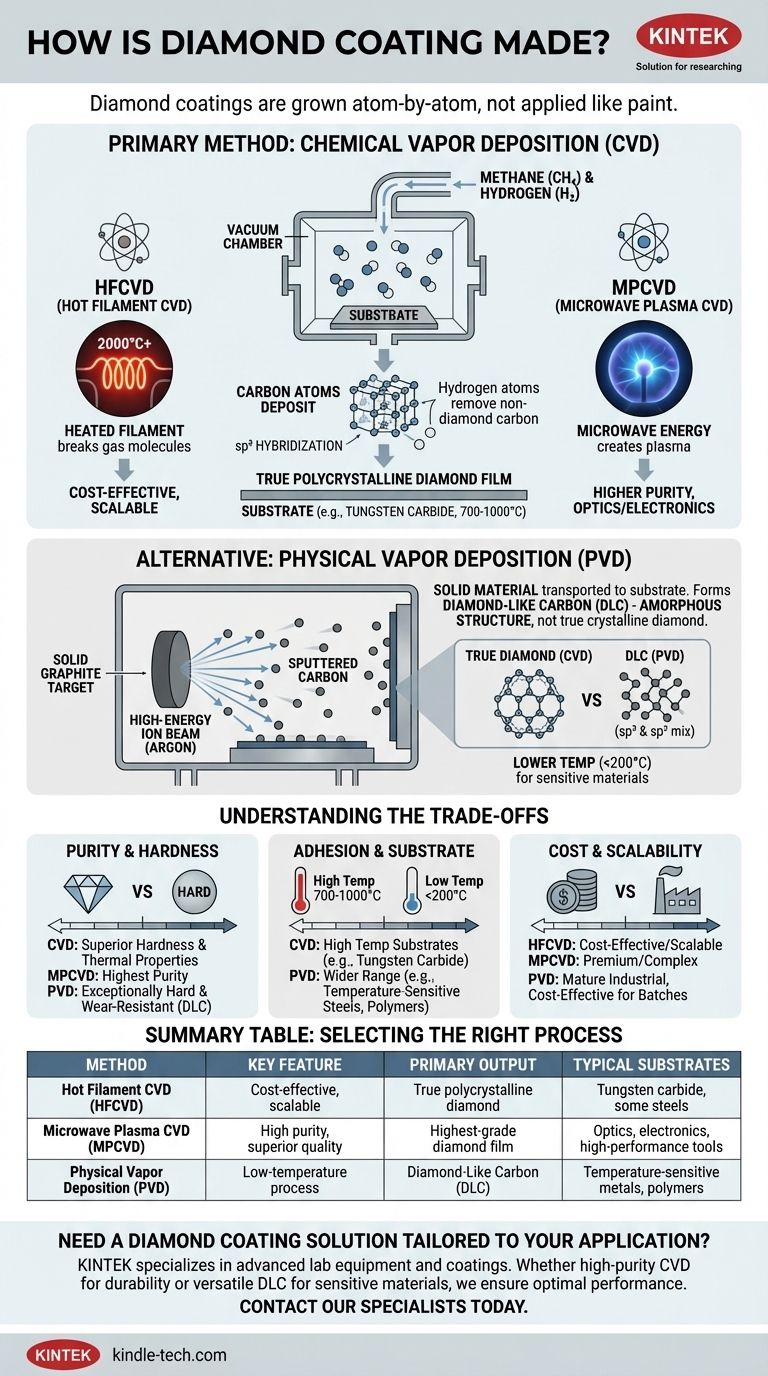 Comment est fabriqué le revêtement diamant ? Un guide des méthodes CVD et PVD Guide Visuel