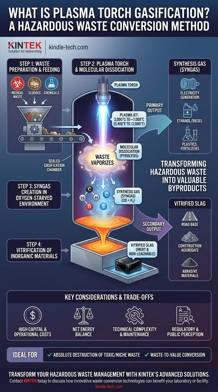 ما هو تغويز شعلة البلازما كطريقة للتخلص من النفايات الخطرة؟ تحويل النفايات الخطرة إلى طاقة نظيفة وخبث خامل دليل مرئي