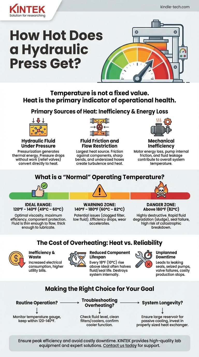 Wie heiß wird eine hydraulische Presse? Überwachen Sie die Temperatur, um kostspielige Ausfallzeiten zu vermeiden Visuelle Anleitung