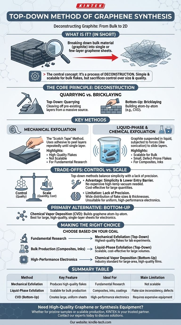 그래핀 합성의 하향식 방법이란 무엇인가요? 확장 가능한 그래핀 생산 가이드 시각적 가이드