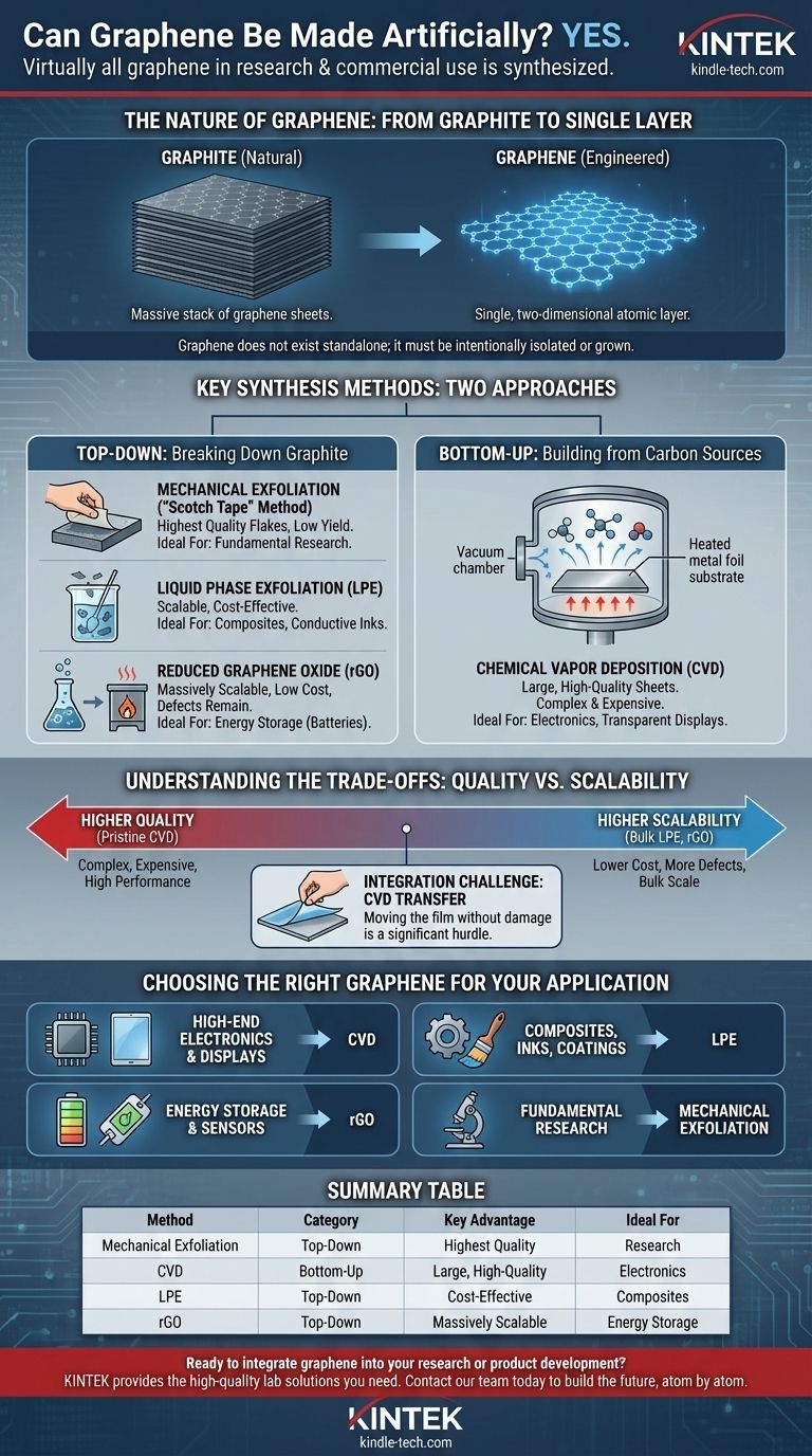 هل يمكن تصنيع الجرافين صناعياً؟ دليل لطرق التخليق لتطبيقك دليل مرئي