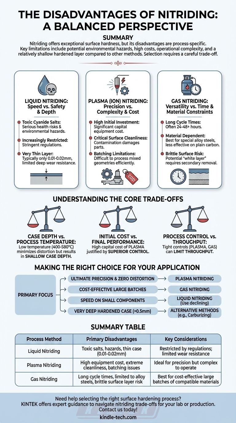 ¿Cuáles son las desventajas de la nitruración? Limitaciones clave de cada método de proceso Guía Visual