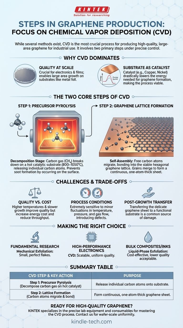 What are the steps in graphene? Mastering the CVD Process for High-Quality Production Visual Guide