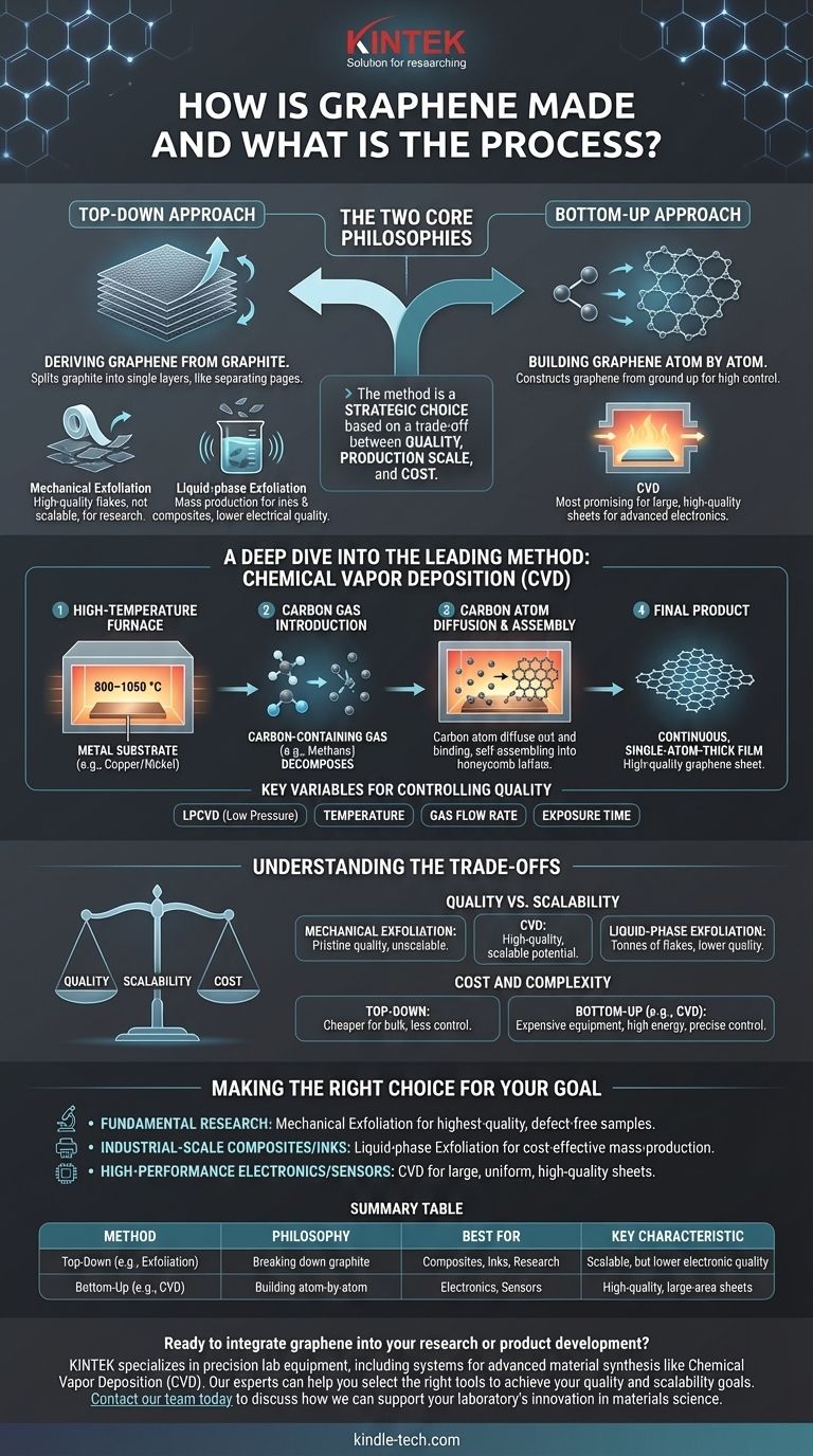 Wie wird Graphen hergestellt und welcher Prozess wird dabei angewendet? Ein Leitfaden zu Top-Down- vs. Bottom-Up-Methoden Visuelle Anleitung