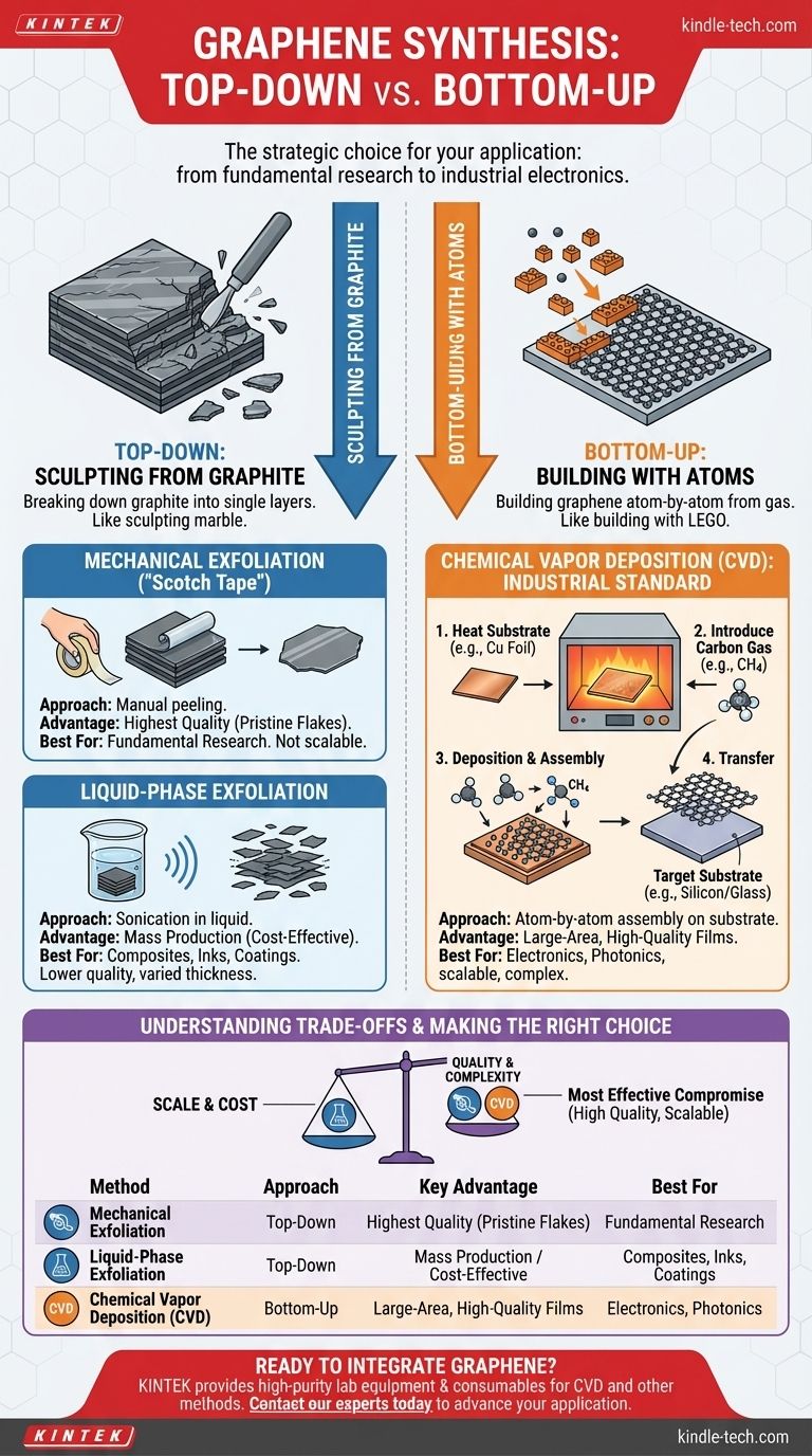 Quais são os métodos de síntese de grafeno? Escolha o Caminho Certo para a Sua Aplicação Guia Visual
