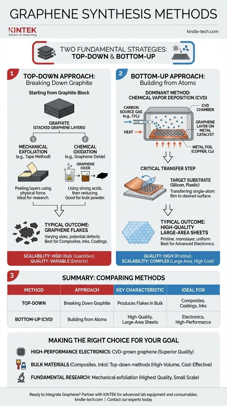 What are the methods for synthesis of graphene? Choose the Right Path for Your Application Visual Guide