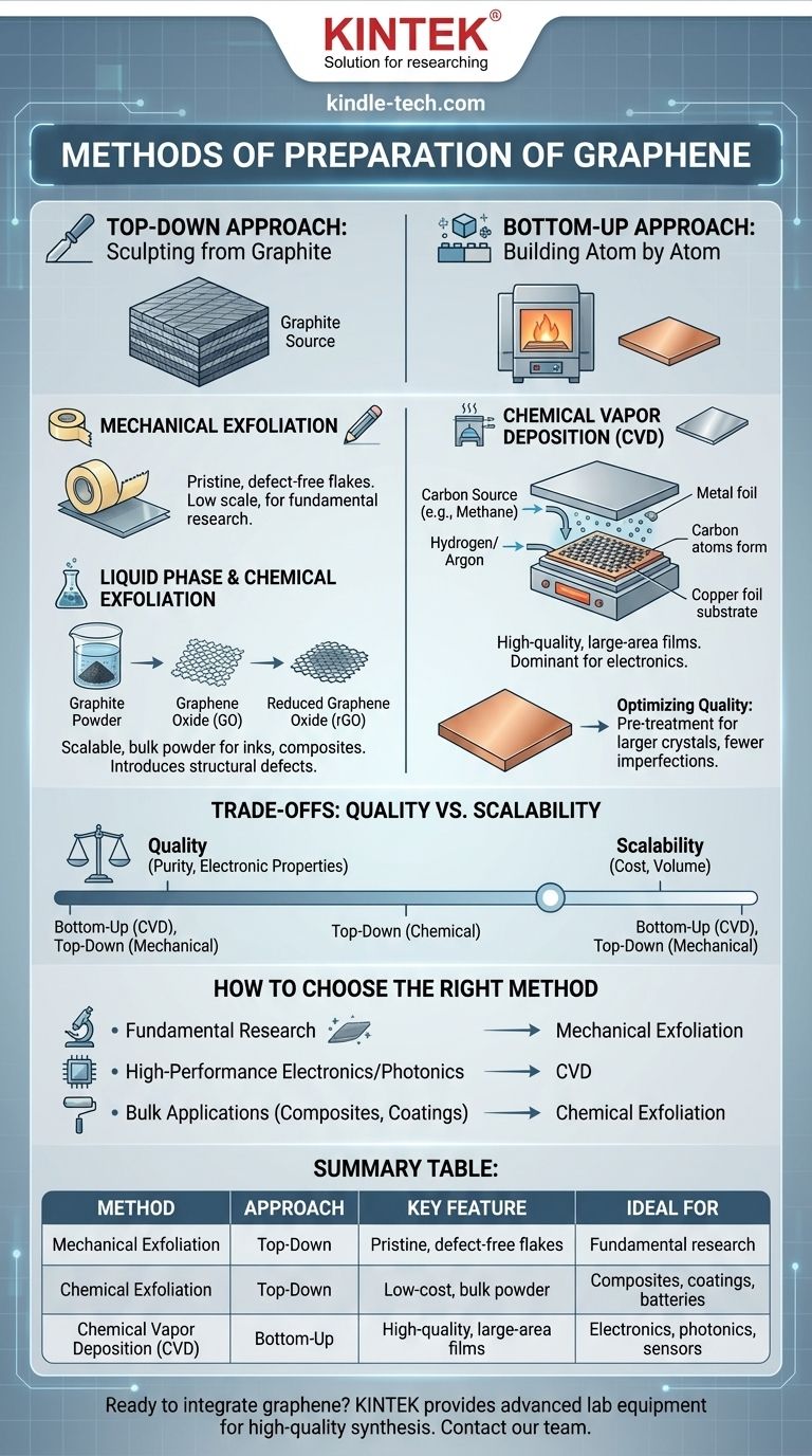 Was sind die Methoden zur Herstellung von Graphen? Top-Down vs. Bottom-Up-Synthese erklärt Visuelle Anleitung