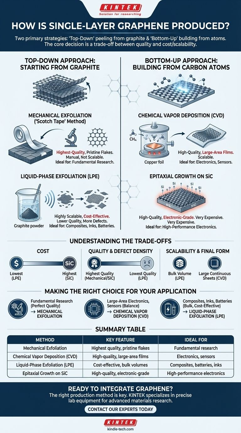 كيف يتم إنتاج الجرافين أحادي الطبقة؟ دليل لطرق "من الأعلى للأسفل" و "من الأسفل للأعلى" دليل مرئي