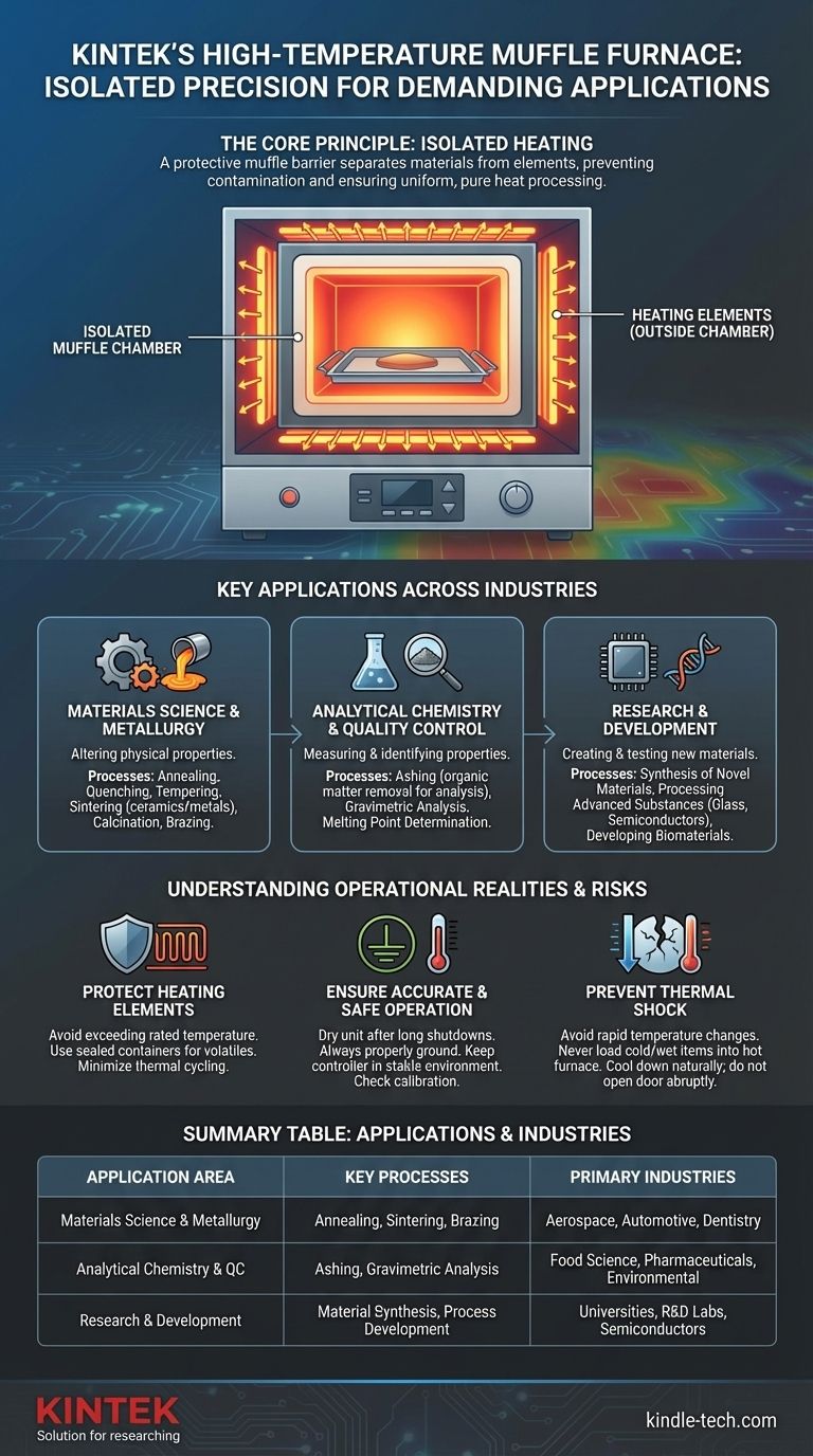 Wofür wird ein Hochtemperatur-Muffelofen verwendet? Erzielen Sie reine, gleichmäßige Wärme für kritische Prozesse Visuelle Anleitung