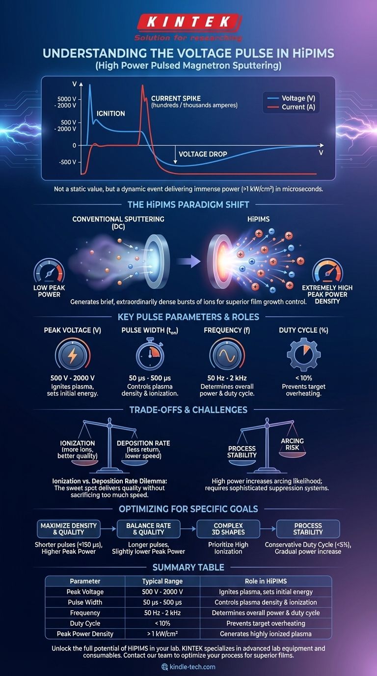 고출력 펄스 마그네트론 스퍼터링(HiPIMS)에서 전압 펄스는 얼마여야 할까요? 우수한 박막 제어를 위한 HiPIMS 마스터하기 시각적 가이드