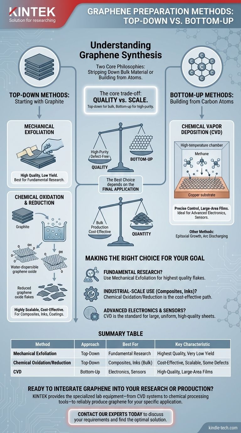 Was sind die Methoden zur Herstellung von Graphen? Top-Down vs. Bottom-Up-Synthese erklärt Visuelle Anleitung