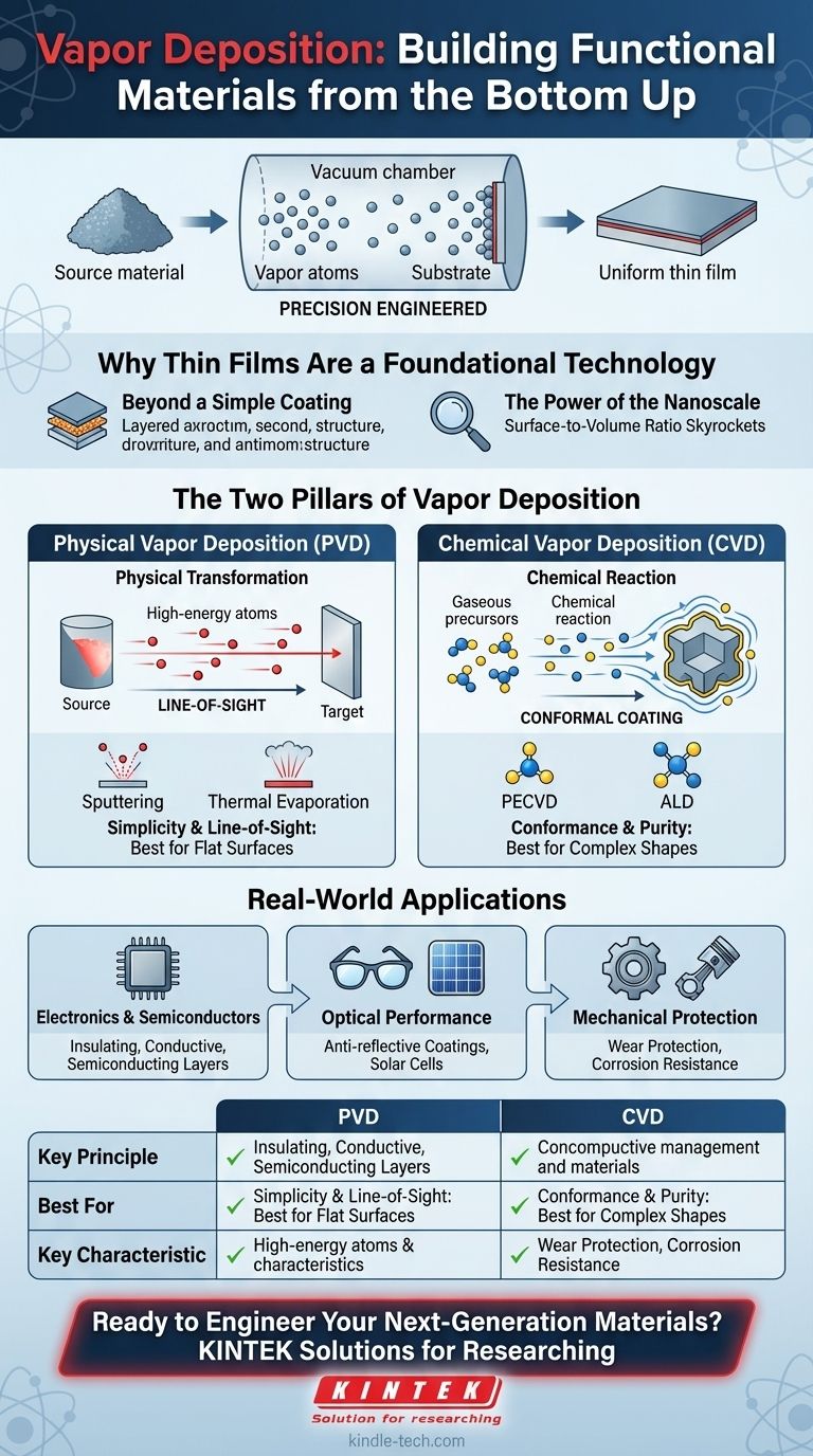 Cos'è la deposizione da vapore nei film sottili? La guida essenziale all'ingegneria dei materiali moderna Guida Visiva