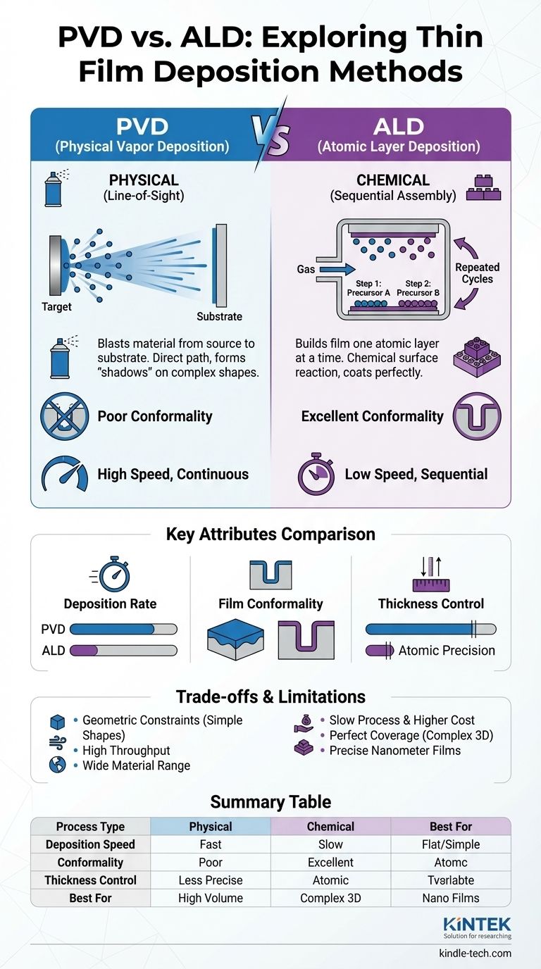 Quelle est la différence entre le PVD et l'ALD ? Choisissez la bonne méthode de dépôt de couches minces Guide Visuel