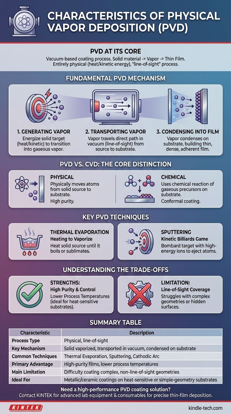 ما هي خصائص الترسيب الفيزيائي للبخار؟ تحقيق طلاءات رقيقة عالية النقاء ومتينة دليل مرئي