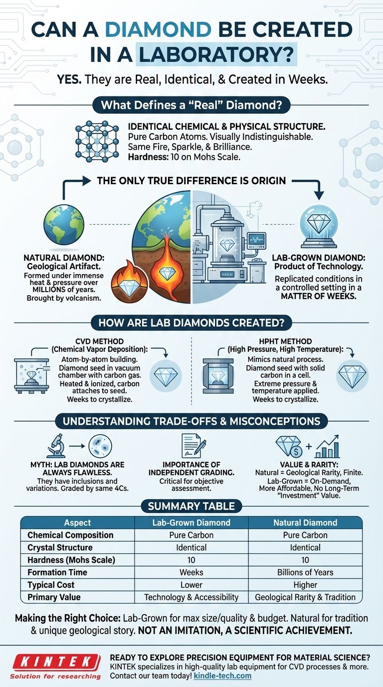 هل يمكن تصنيع الألماس في المختبر؟ العلم وراء الألماس الحقيقي المصنوع في المختبر دليل مرئي