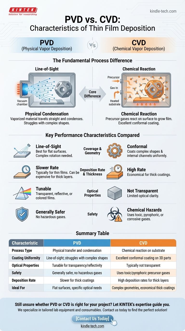 Quali sono le caratteristiche di PVD e CVD? Scegliere il giusto processo di deposizione di film sottili Guida Visiva