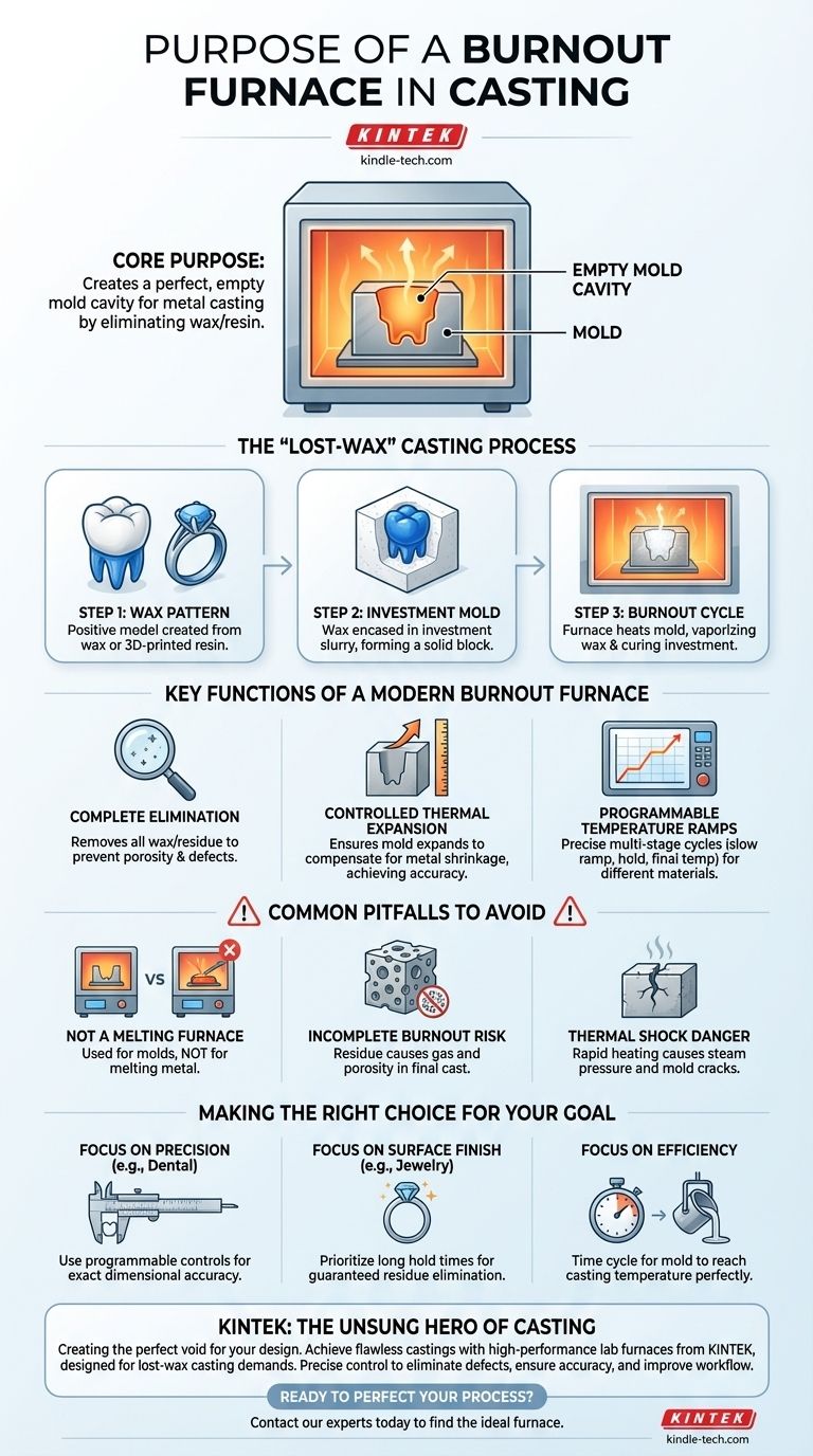 ما هو الغرض من فرن الحرق (Burnout Furnace)؟ اصنع القالب المثالي للصب المعدني الخالي من العيوب دليل مرئي
