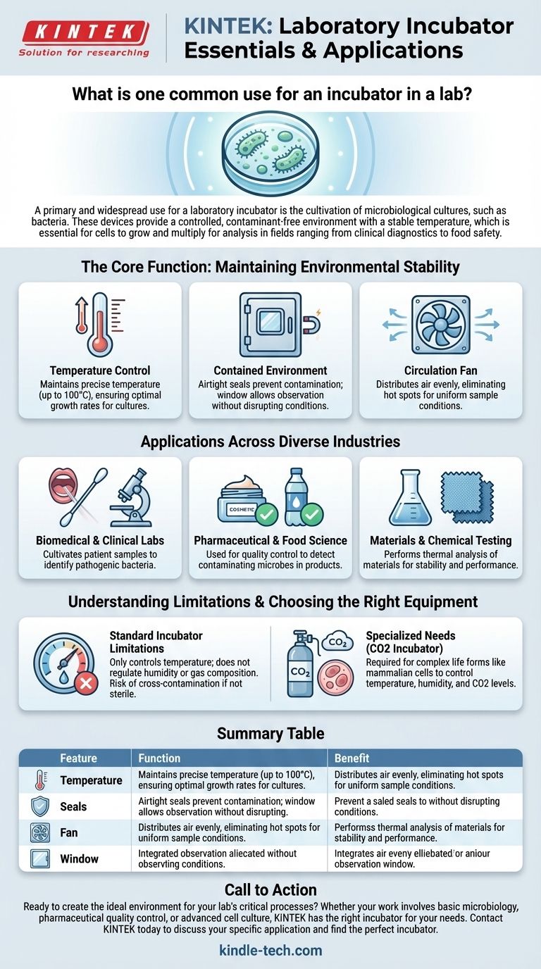 실험실에서 인큐베이터의 일반적인 용도 중 하나는 무엇입니까? 정확한 분석을 위한 미생물 배양 시각적 가이드
