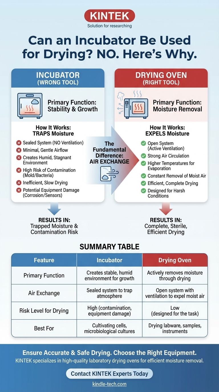 인큐베이터를 건조용으로 사용할 수 있나요? 샘플과 장비 손상을 피하세요 시각적 가이드