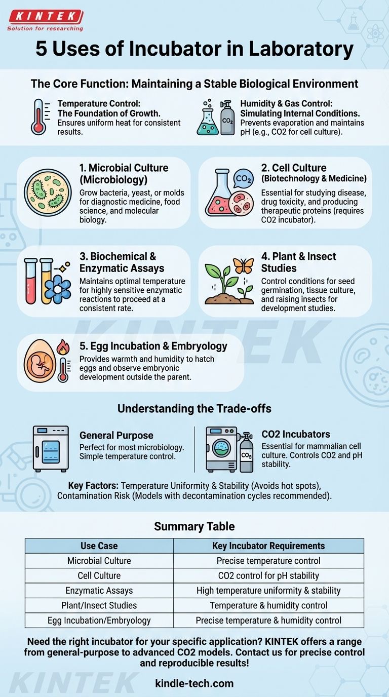 Quais são 5 usos de incubadoras em laboratório? Um guia para ambientes controlados para pesquisa Guia Visual