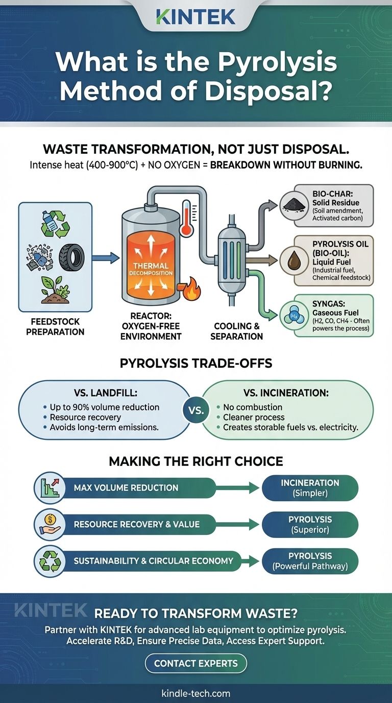 Cos'è il metodo di smaltimento tramite pirolisi? Trasformare i rifiuti in risorse preziose Guida Visiva