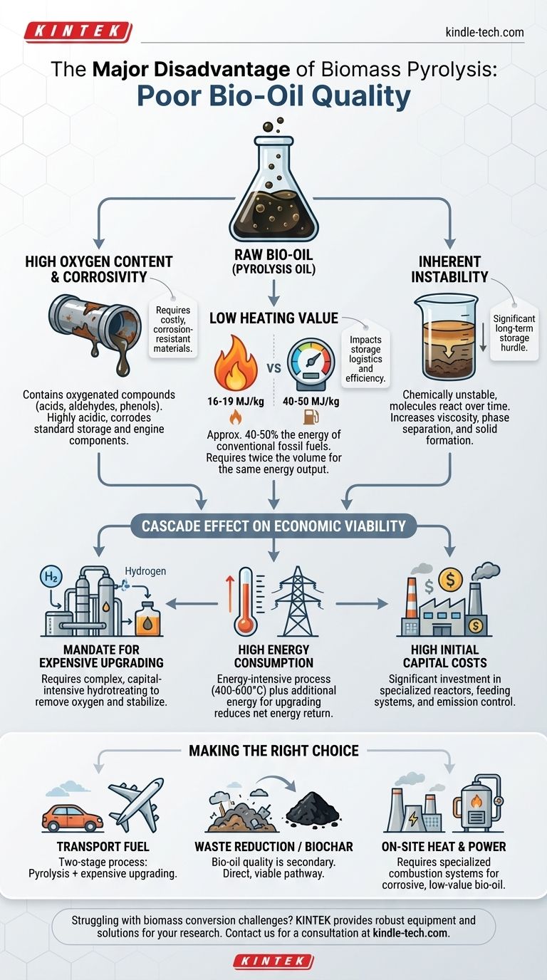 Which is the most important disadvantage of biomass pyrolysis? The Problem of Poor-Quality Bio-Oil Visual Guide