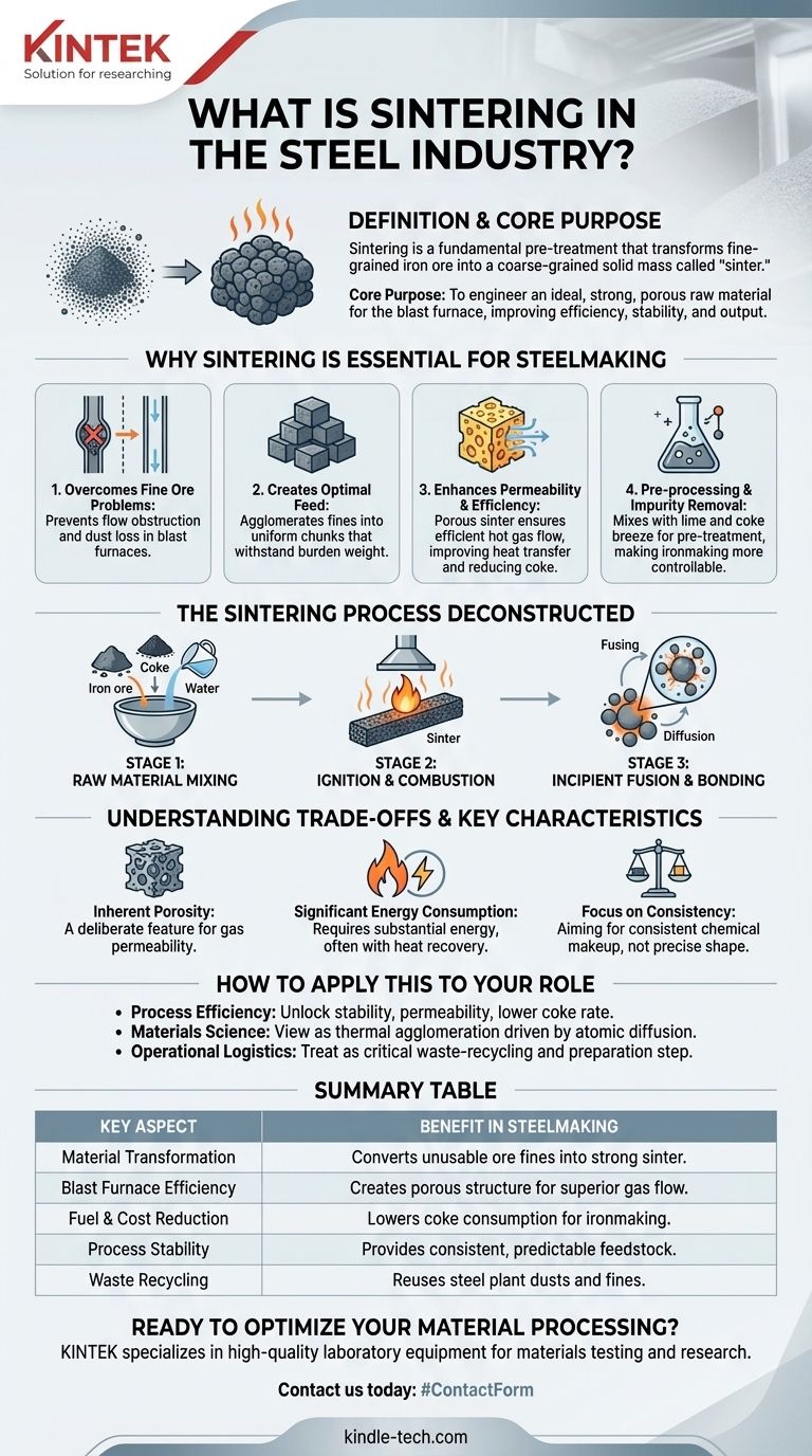 ما هي عملية التلبيد في صناعة الصلب؟ الجسر الأساسي لإنتاج الحديد الفعال دليل مرئي