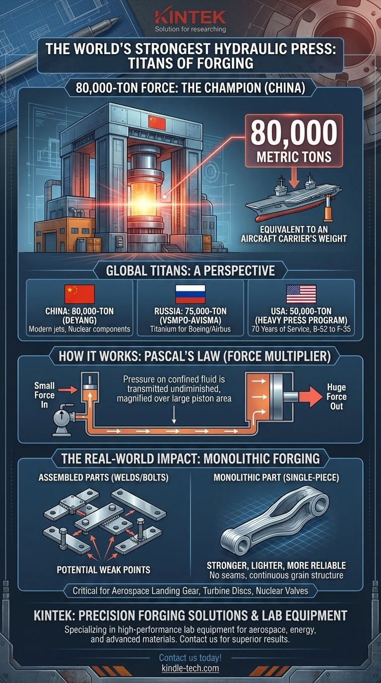 역사상 가장 강력한 유압 프레스는 무엇인가요? 80,000톤 단조 거인을 만나보세요 시각적 가이드