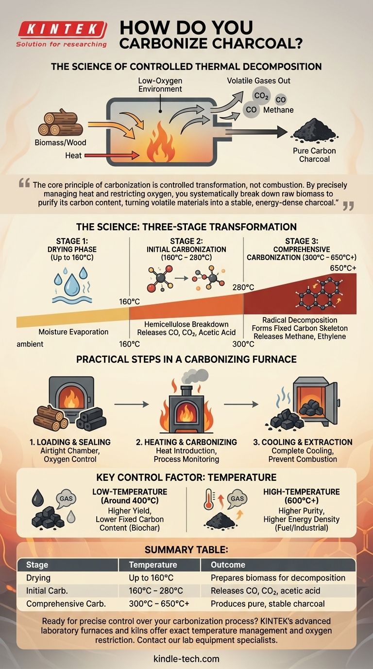 How do you carbonize charcoal? Master the 3-Step Pyrolysis Process for High-Purity Carbon Visual Guide